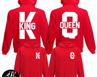 King Queen, King Queen Hoodies, Set of King & Queen, Pärchen