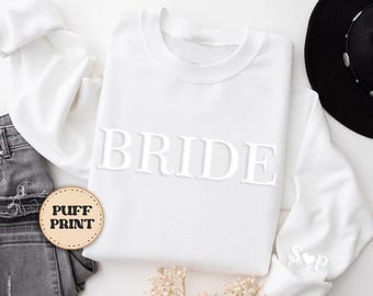 Personalisiertes Geschenk für die Braut, geprägtes Brautgeschenk, erste Herzhülle, Braut-Sweatshirt, Verlobungsgeschenk, einzigartiges Brautduschengeschenk