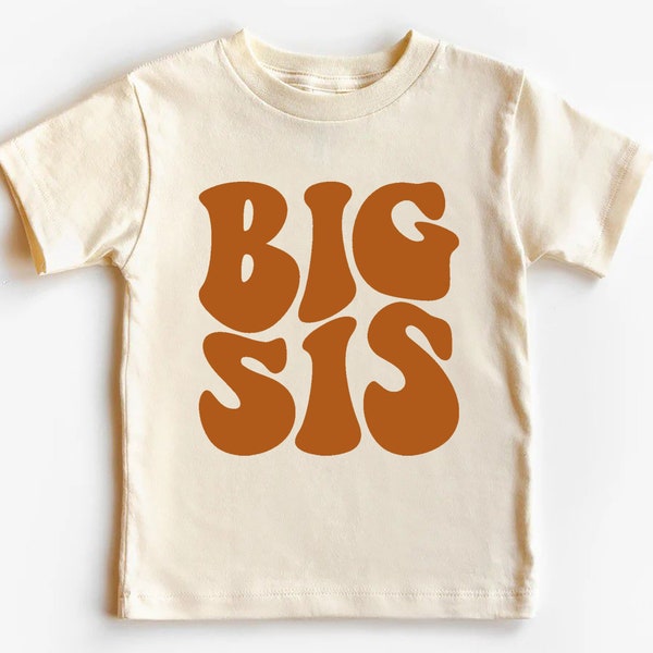 Big Sister Shirt, Big Sis, Cute Vintage Shirt, Groovy Retro Shirt, Sister Shirt, Pregnancy Announcement, Baby Announcement, Toddler Shirt