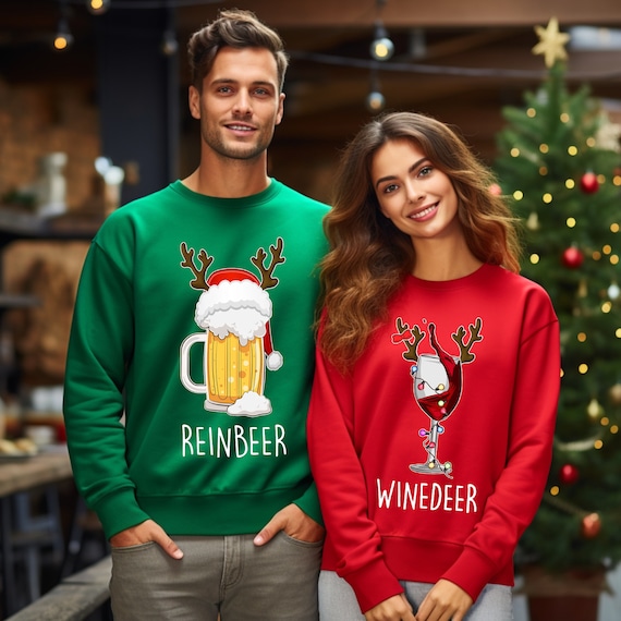 Sueteres para parejas navideños outlet