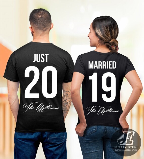 Camisas recien casadas camisas de recien casados camisas de senor y senora camisas de luna de miel camisas de novia y novio camisas personalizadas nombre personalizado unisex Etsy Espana