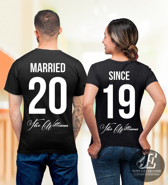 groom and bride couple shirt