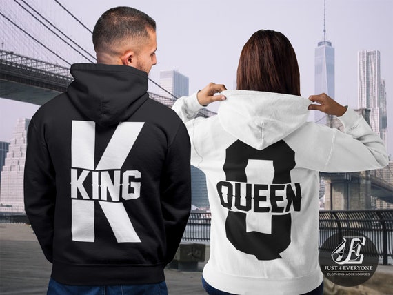 King Queen King Queen Hoodies Set Of King Queen Parchen Etsy