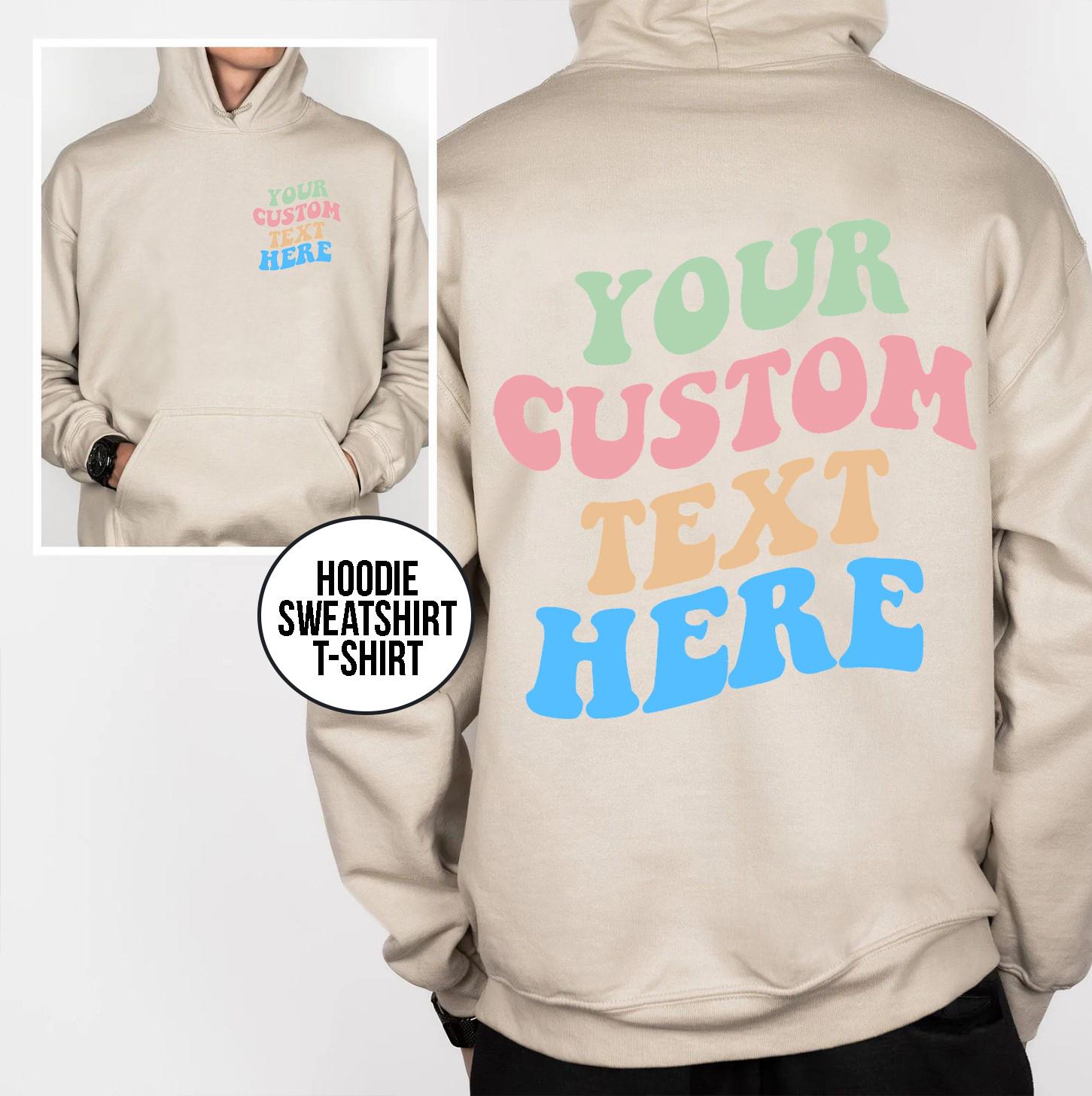 Text on back hoodie