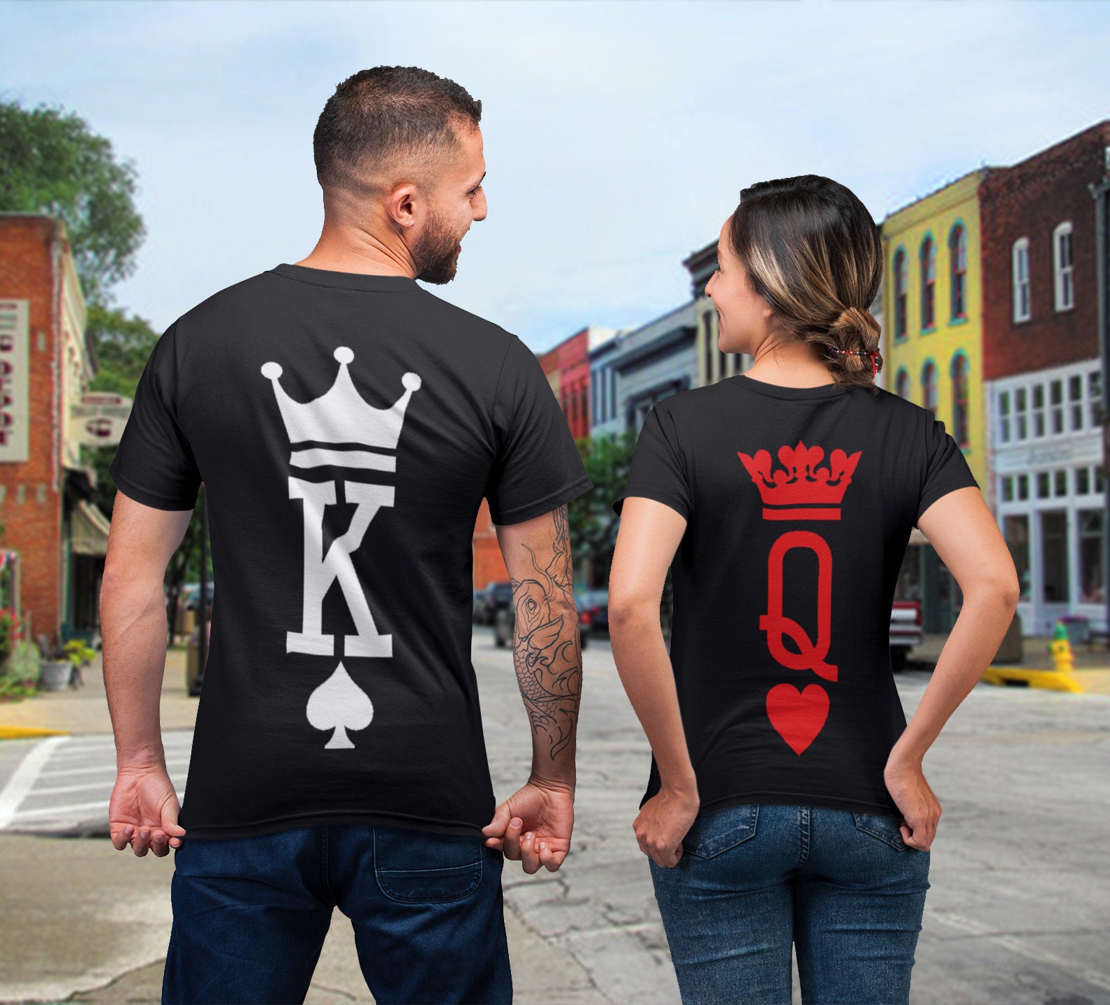 Blueprint Glat Uretfærdig King Queen Shirts King and Queen Shirts Couples Shirts King | Etsy