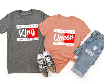 maskulinitet hellige besøgende King Queen Shirts King and Queen T-shirts Couples Shirts - Etsy