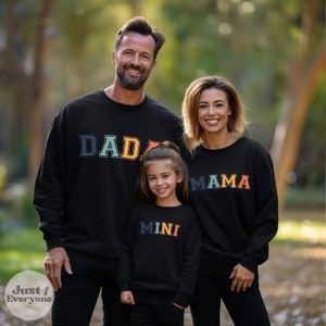 Dopasowane koszulki rodzinne: Mama, Dada, Mini, Auntie, Nana