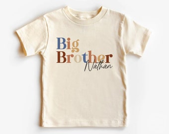 Big Brother Toddler Shirt, Sibling Natural Infant, Pregnancy Reveal Shirt, Big Brother Bodysuit, Name Shirt, Custom Big Brother, Youth Tee