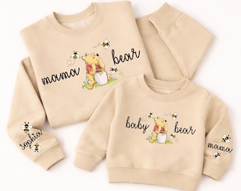 Sweat maman ours, sweat bébé ours, sweat maman, tenues maman et moi, sweat-shirts maman et moi, sweat-shirts maman et mini