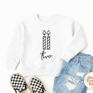 Sudadera de segundo cumpleaños, camiseta de cumpleaños para niño pequeño, sudadera de segundo cumpleaños, sudadera de cuello redondo de cumpleaños para niño de dos años, camiseta de segundo cumpleaños White