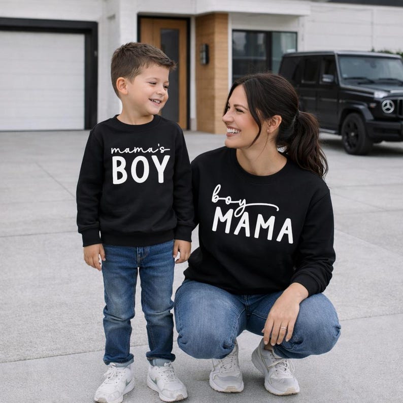 Mama's boy and Boy Mama Sweatshirt, Mama and Me Matching Shirts, Mom and Son Shirt, Mommy and Me Shirt Set, Matching Mommy & Baby Shirts image 2