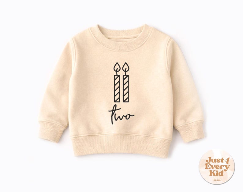 Sudadera de segundo cumpleaños, camiseta de cumpleaños para niño pequeño, sudadera de segundo cumpleaños, sudadera de cuello redondo de cumpleaños para niño de dos años, camiseta de segundo cumpleaños Natural