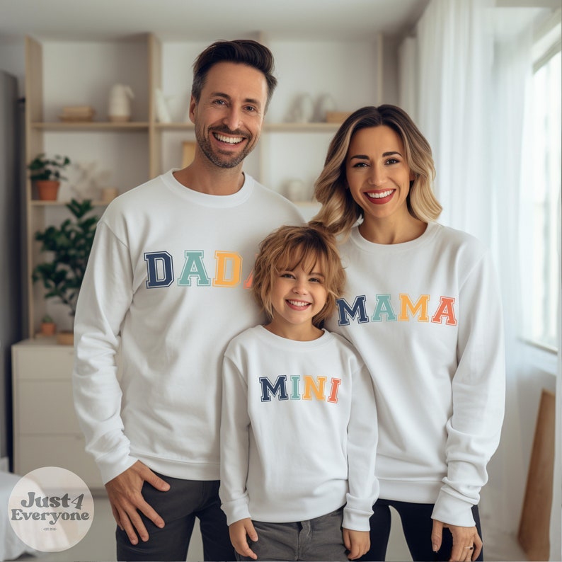 Bijpassende familieshirts, bijpassende outfits voor het gezin, set mama en ik, familie T-shirts, familiekleding, papa en ik, oma-shirt, shirt tante, shirt tante White