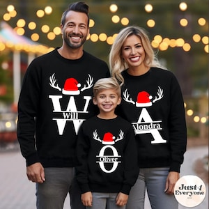 Personalised Family Christmas Jumper, Customised Christmas Sweater, Matching Family Christmas, Family Christmas Outfit, Personalized Name