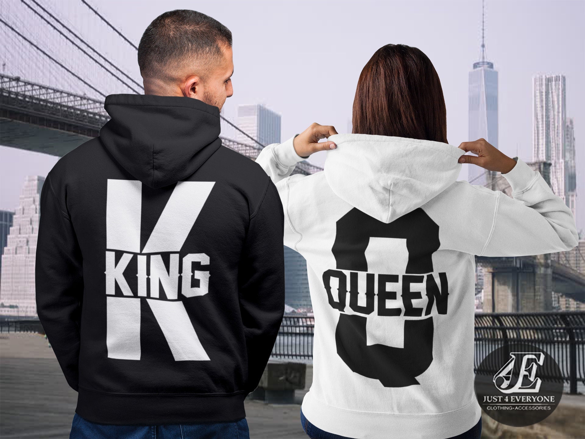 King Queen, King Queen Hoodies, Set of King & Queen, Pärchen