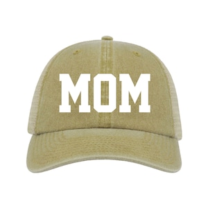 Mom and Dad Hats, Pregnancy Announcement Hat, Gender Reveal Hats, Pigment Dyed Baseball Caps, Unisex Hats, Vintage Style Caps, Matching Hats Khaki