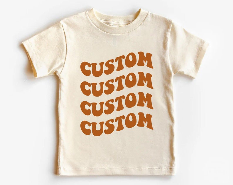 Aangepaste babyshirt, gepersonaliseerde kinder T-shirt, aangepaste tekst peuter T-shirt, peuter naam shirt, aangepast shirt, jeugd aangepast shirt, uw tekst afbeelding 1