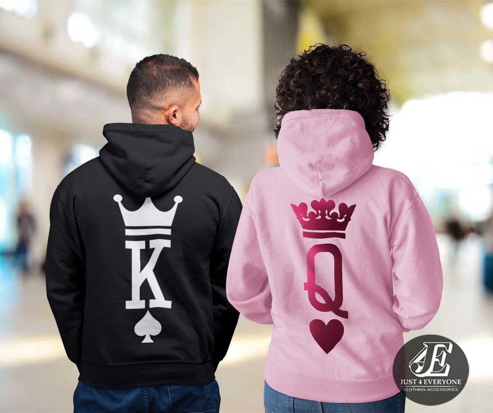 King Queen Hoodies, Set of King & Queen, Pärchen Pullover King Queen Hoodies, Set of King & Queen, Pärchen Pullover
