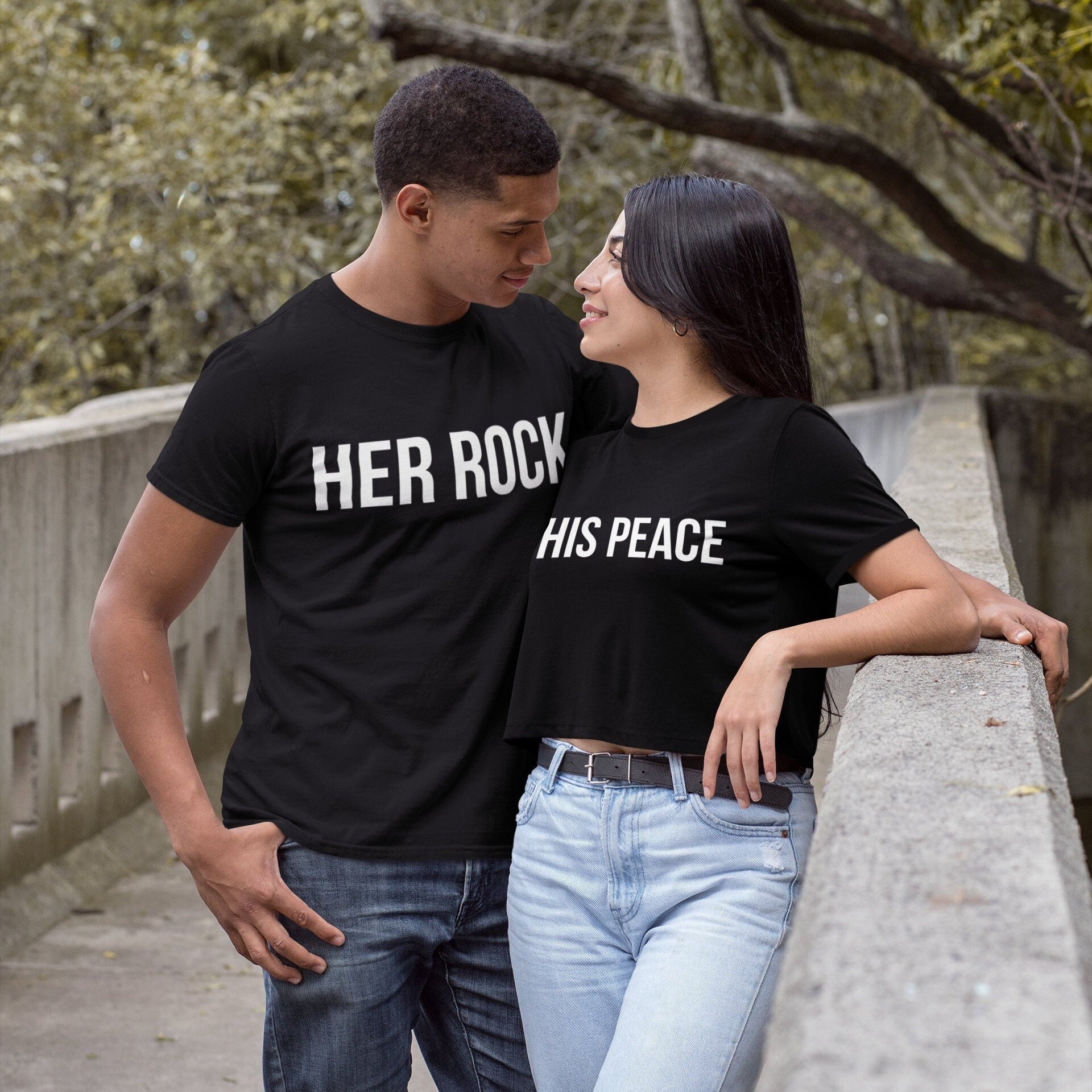 Couples Shirts His Peace and Her Rock 