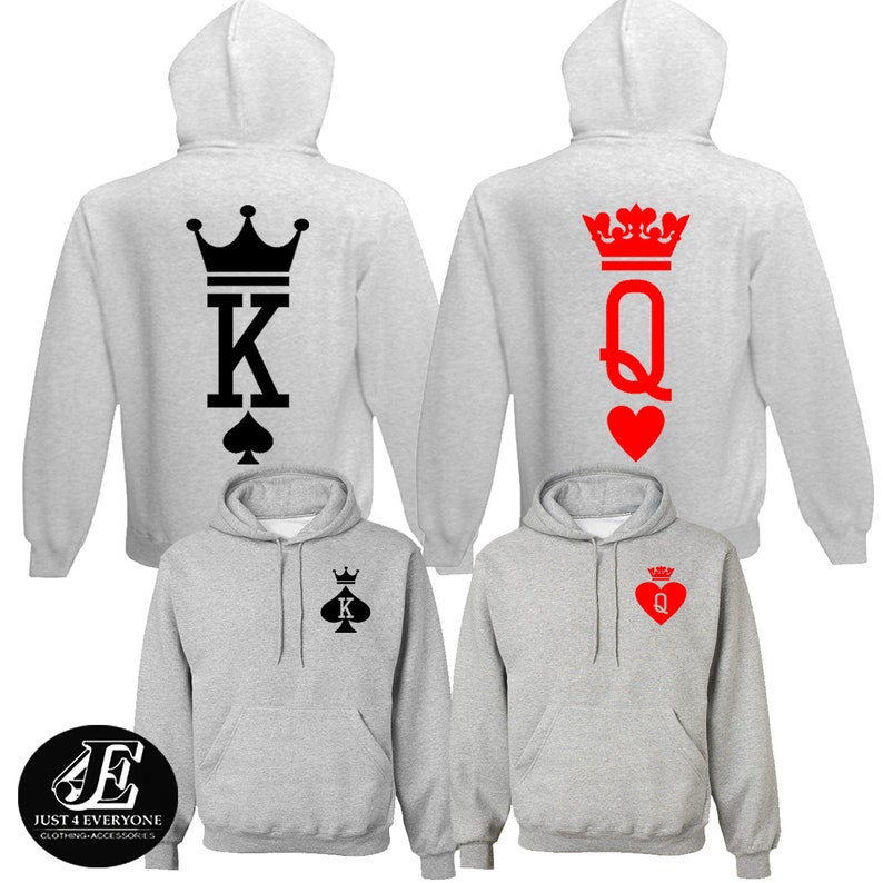 King and Queen King Queen Hoodies Couple Hoodies King Queen Etsy