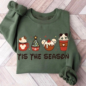 Tis The Season Sweatshirt, Snacks Christmas Shirt, Mickey Mouse Coffee, Mickey Christmas Sweater, Cute Disney Mickey Christmas Coffee Shirt