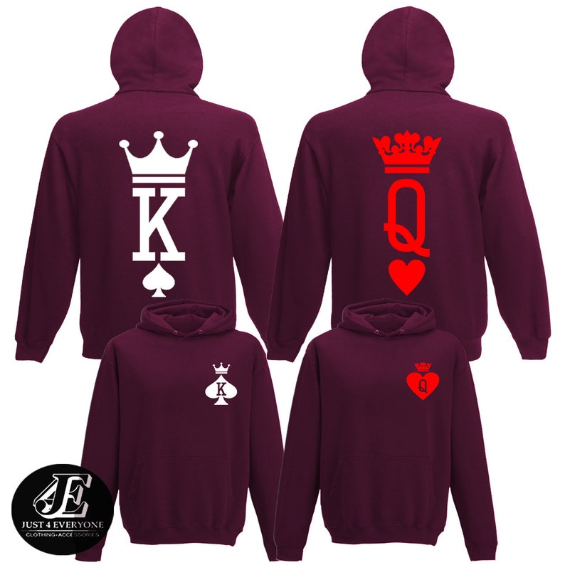 King Queen King Queen Hoodies Couple Hoodies Couple Etsy