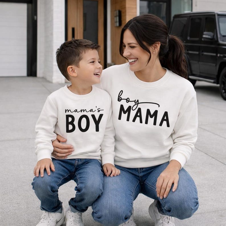 Mama's boy and Boy Mama Sweatshirt, Mama and Me Matching Shirts, Mom and Son Shirt, Mommy and Me Shirt Set, Matching Mommy & Baby Shirts image 3