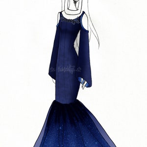 MADE TO ORDER Blue Diamond Steven Universe cosplay costume mermaid dress glitter