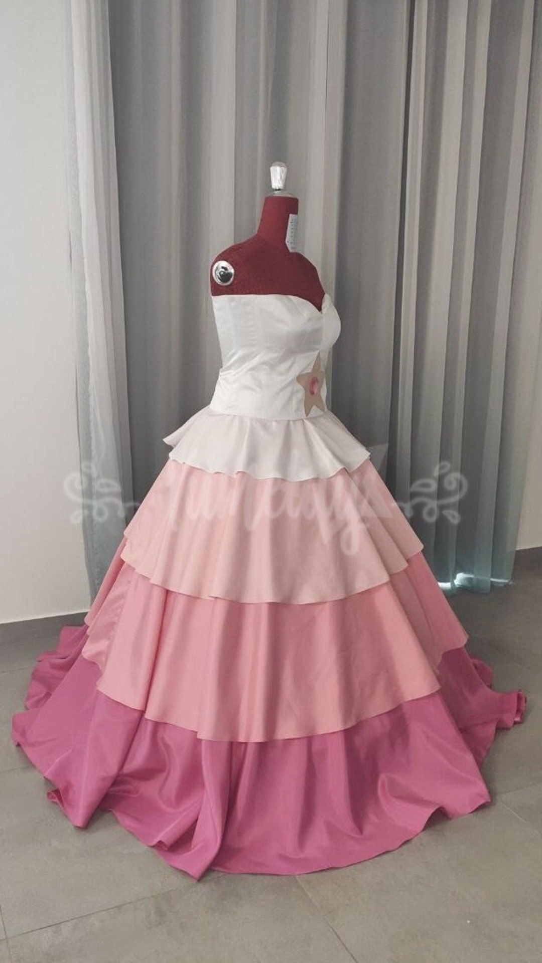Rose Quartz Steven Universe Cosplay Costume Dress Corset Gem Skirt