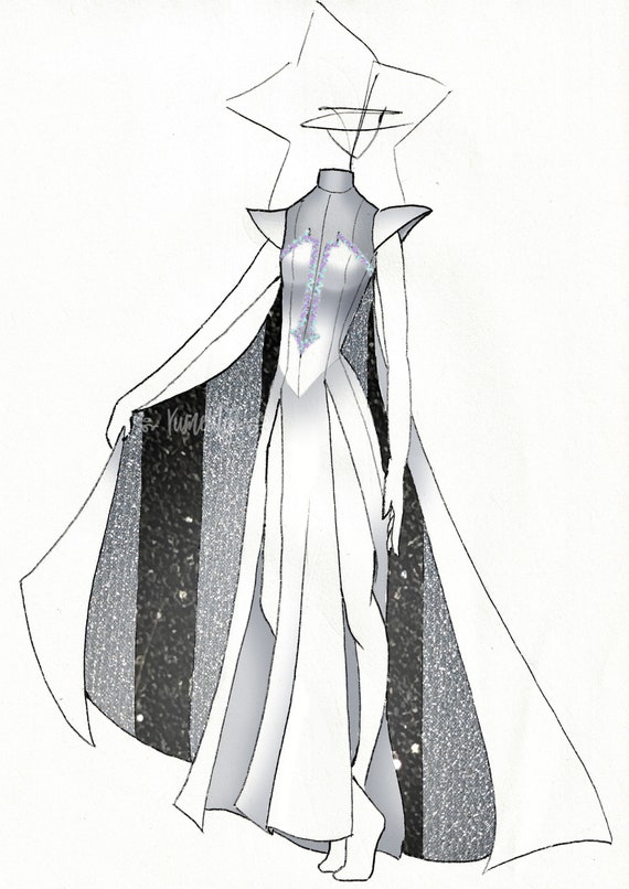 princess polly baby blue dress White Diamond Steven Universe cosplay costume preorder