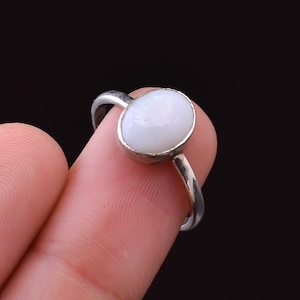 925 Solid Sterling Silver, Australian Opal Ring, Handmade Ring, October Birthstone Ring, Anniversary Ring, Opal Silver Jewelry, Gift For Her