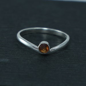 Natural Orange Sapphire Sterling Silver Ring, Gemstone Handmade Ring, Sapphire Silver Ring, Statement Jewelry, September Birthstone Ring