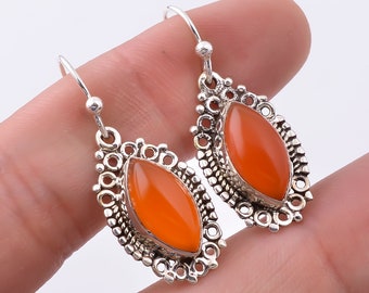 Pendentifs Grenat Mozambique Faits Main Sur Argent 925 – Boucles D’oreilles Goutte Artisanales