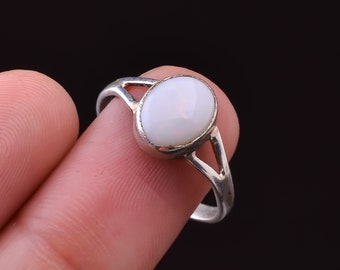 Australian Opal Ring, Exclusive 100% Natural Australia Opal Oval Shape Ring, Gemstone Ethnic Style Handmade 925 Sterling Silver Opal Ring