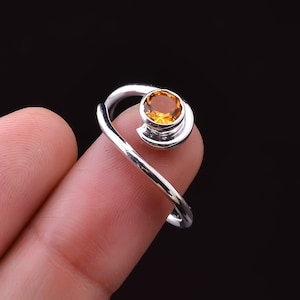 Natural Citrine Ring, Handmade Ring, 925 Silver Ring, Adjustable Ring, Citrine Jewelry, Anxiety Ring, November Birthstone Ring, Gift For Her