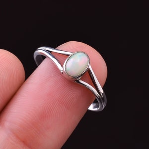 Welo Opal Ring: Handmade Sterling Silver, Oval Cabochon
