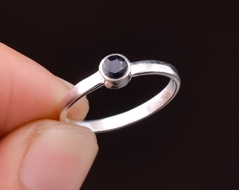 Handmade Natural Blue Sapphire Ring, 925 Sterling Silver September Birthstone Jewelry, Sapphire Engagement Ring, Gemstone Ring, Gift for Her