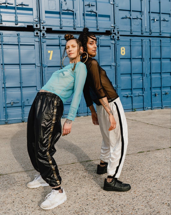 Sweatpants Pants Shiny Polyester Rave 