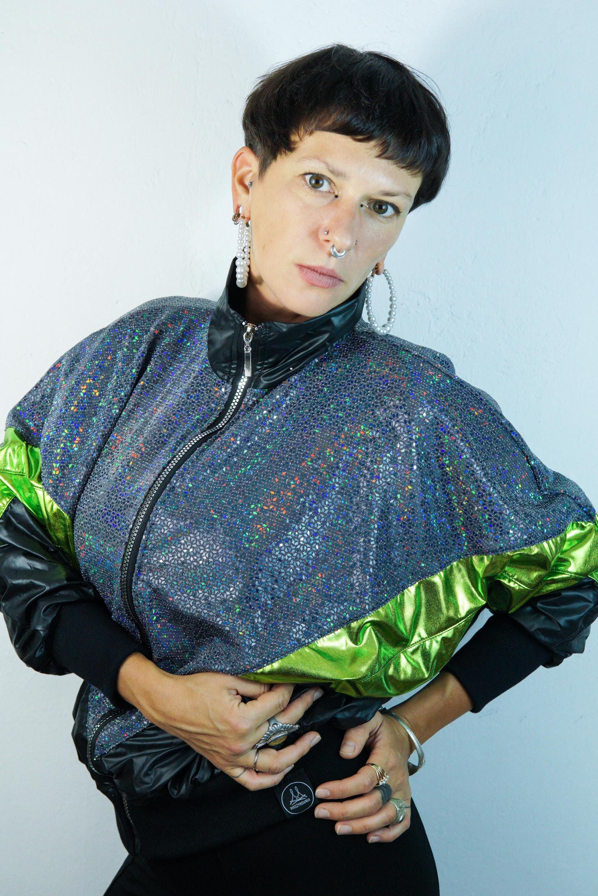 Jacket, Bomber, Jacket 80's Inspired, Outwear, Unique Disco Style, Rave ...
