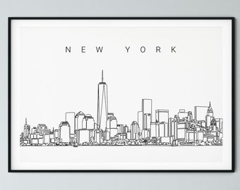 City Line Drawing Etsy