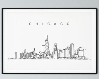 Chicago Skyline Etsy