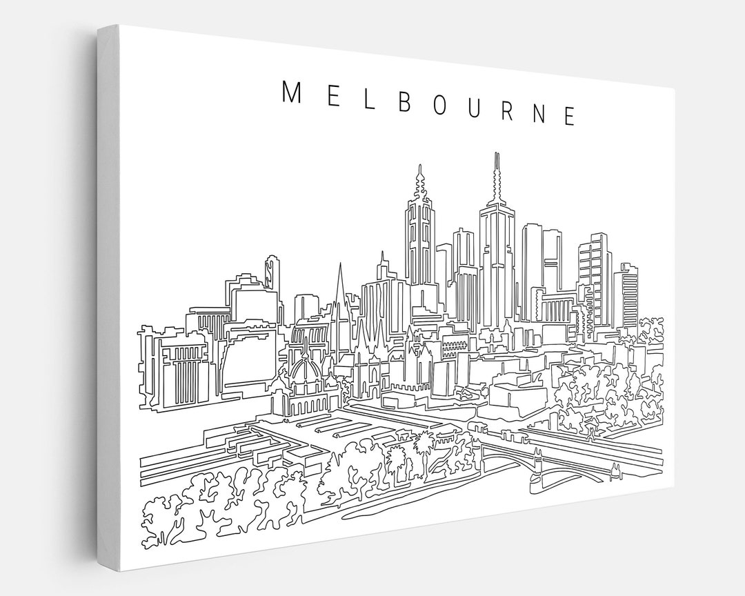 Melbourne Canvas Wall Art Melbourne Canvas Art Print With Etsy UK