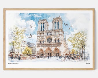 パリの写真、ノートルダムの壁画、フランスの大聖堂の壁画、ヨーロッパ