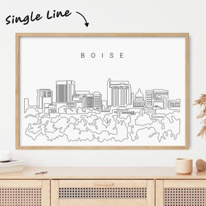 Framed Boise Idaho Art Print - Boise Skyline Wall Art with City One Line Drawing - Boise Idaho Poster Wall Decor Gift - New Home Gift