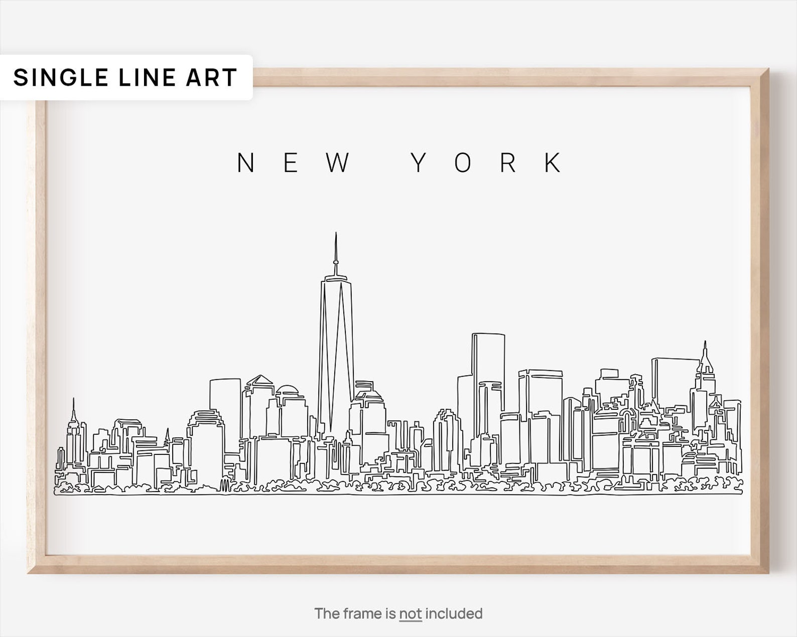New York Skyline Poster NYC Skyline Art Print With One Line - Etsy