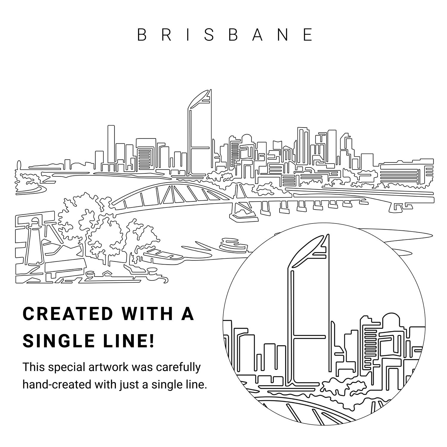 Autocollant Mural Brisbane Skyline - Décal Pour Salon, Chambre, Bureau - Neuf, Style Contemporain, Fabriqué Au Royaume-Uni