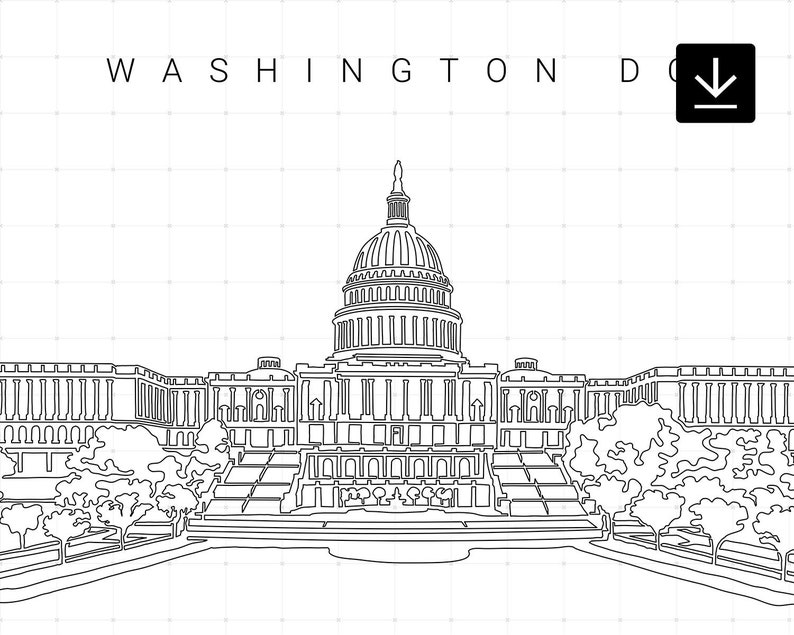 Washington DC Printable Wall Art Washington Digital Art - Etsy