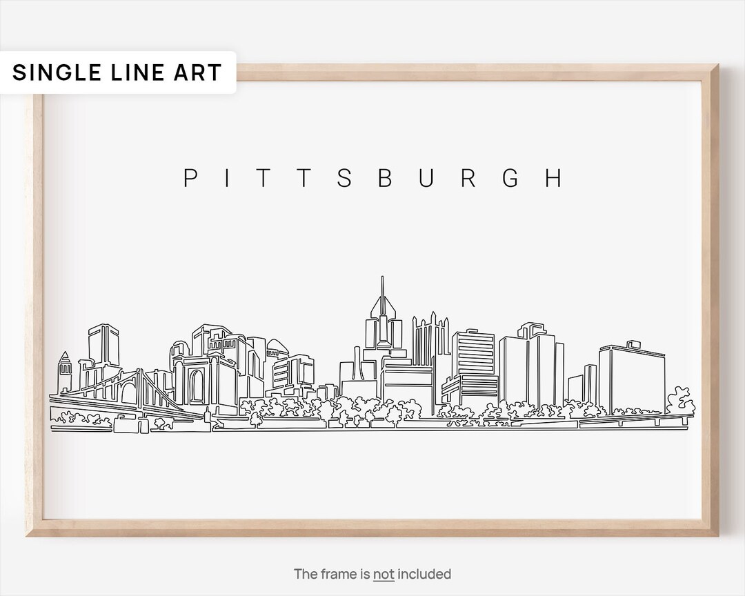 Pittsburgh Skyline Wall Art Pittsburgh Art Print With One Etsy