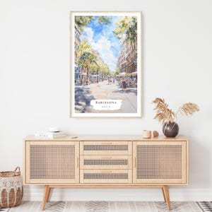 Barcelona Watercolor Art Print - Barcelona Wall Art - Spain Travel Print - Travel Gift - Moving Gift - New Home Gift - Housewarming Gift image 2