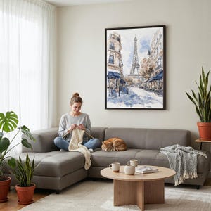Eiffelturm-Leinwandbild: Aquarell-Wandkunst aus Paris für die Heimdekoration Bild 6